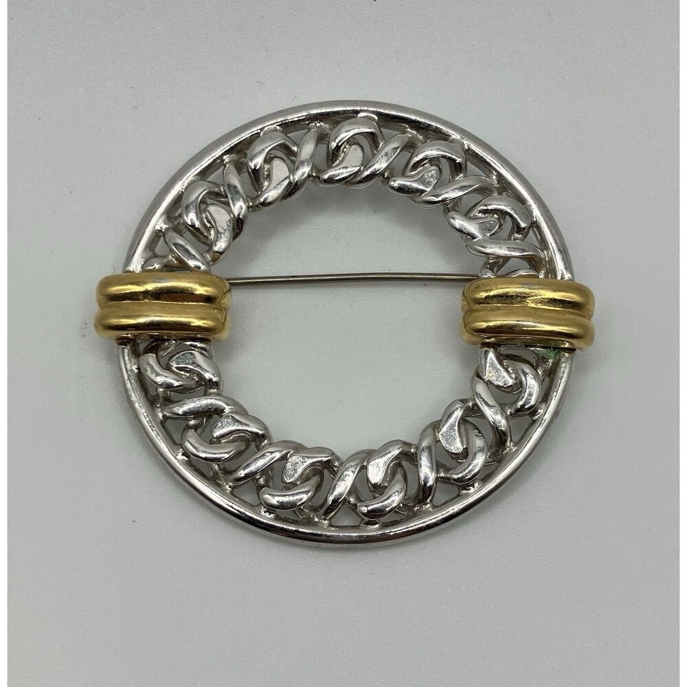 Vintage Monet Signed Textured Modernist Brooch Pin
